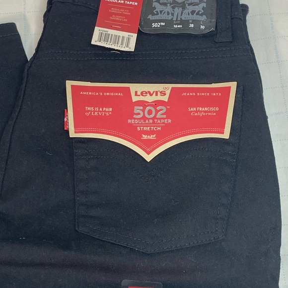 Levi’s 502™ TAPER LEVI’S® FLEX MEN'S JEANS W 28 L 30 BLACK - Picture 2 of 10